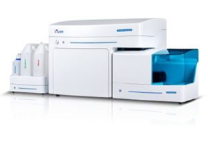 Novocyte Quanteon with high throughput module and sheath tray.
